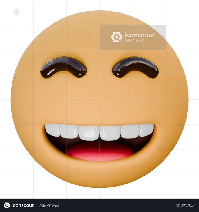 Grinning Face With Smiling Eyes Emoji 3D Icon