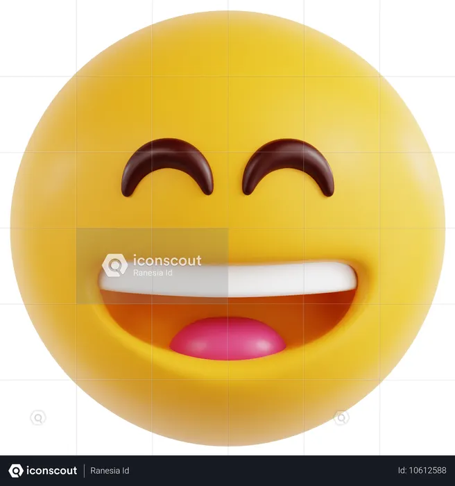 Grinning Face With Squinting Eyes  3D Icon