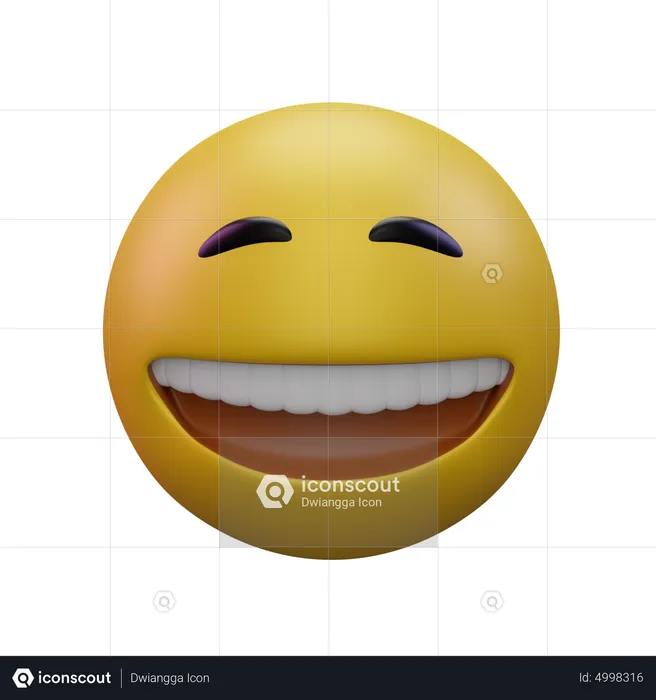 Grinning Face With Sweat Emoji 3D Icon