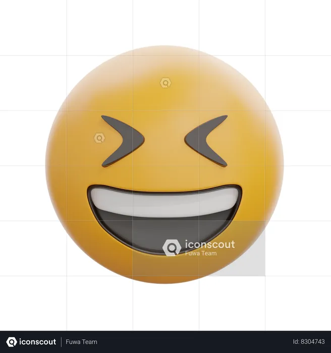 Grinning Squinting Face Emoji 3D Icon