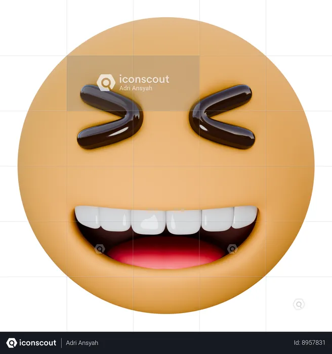 Grinning Squinting Face Emoji 3D Icon