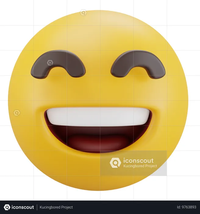 Grinsendes Gesicht mit lachenden Augen Emoji 3D Icon