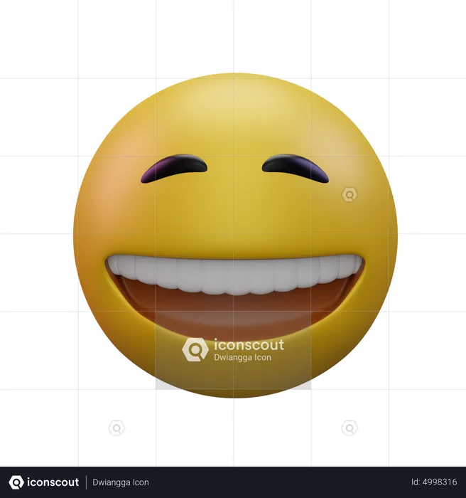 Grinsendes Gesicht mit Schweiß Emoji 3D Icon