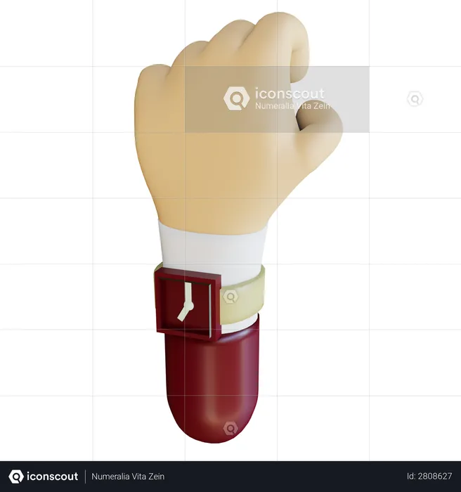 Gripping hand gesture  3D Illustration