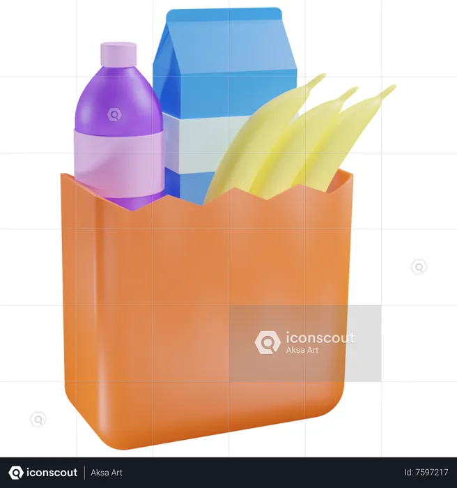 Groceries Bag  3D Icon