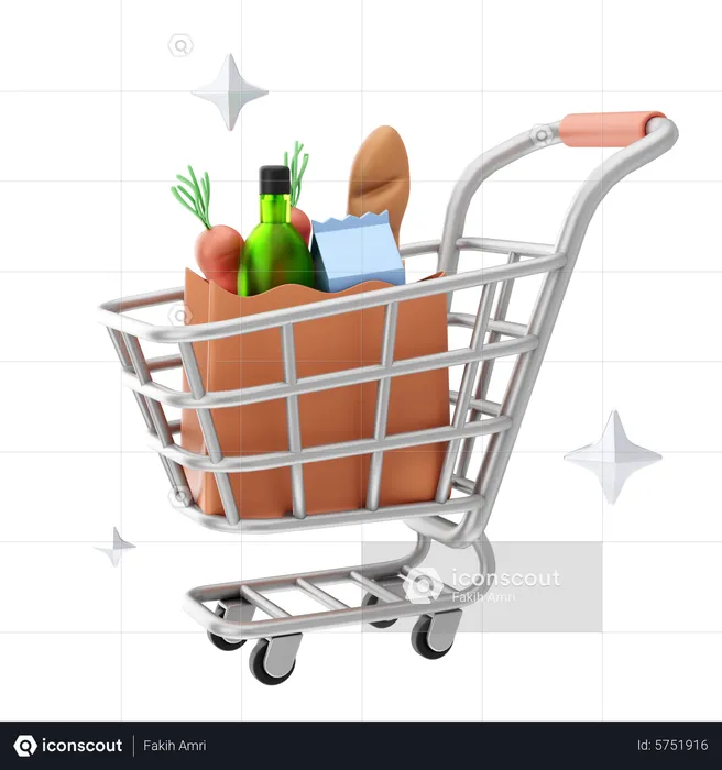 Groceries Shopping  3D Icon