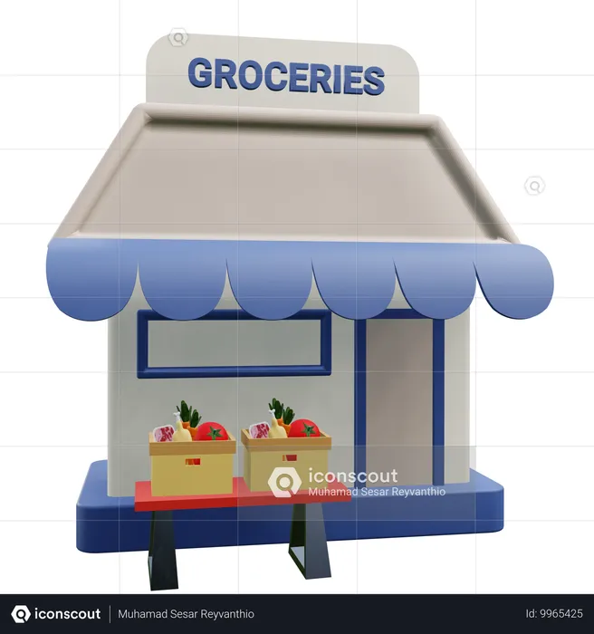 Groceries Store  3D Icon