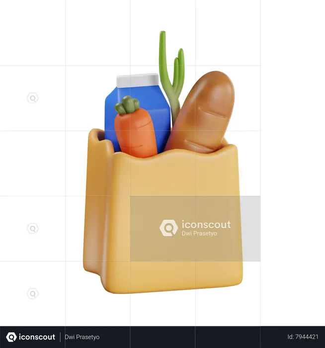 Grocery Bag  3D Icon