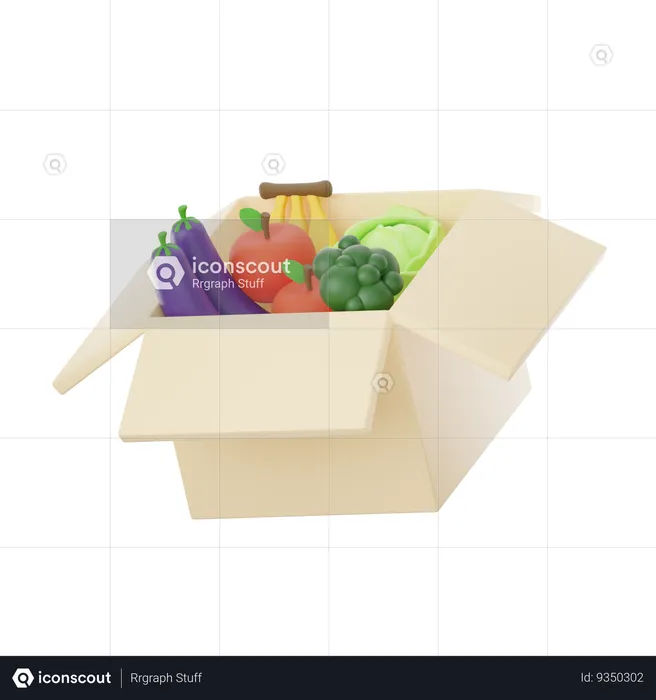 Grocery Box  3D Icon