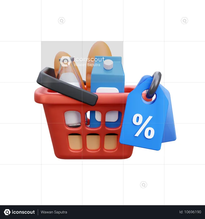 Grocery Discount  3D Icon