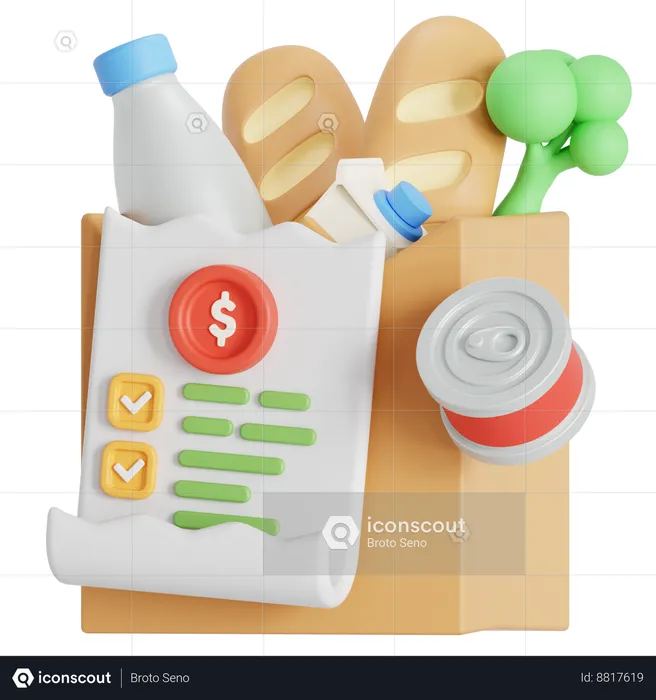 Grocery invoice  3D Icon