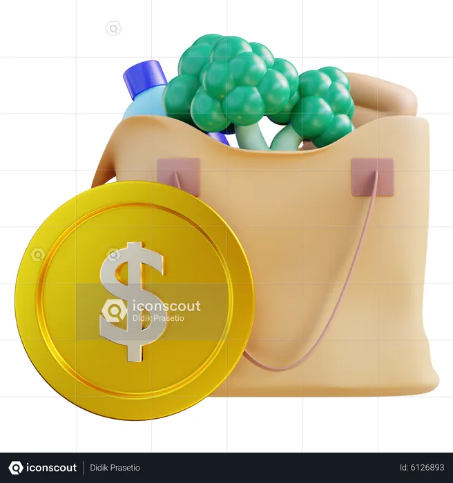 Grocery Shopping  3D Icon