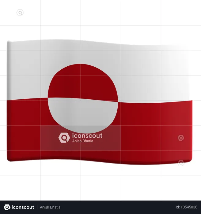 Groenland Flag 3D Icon