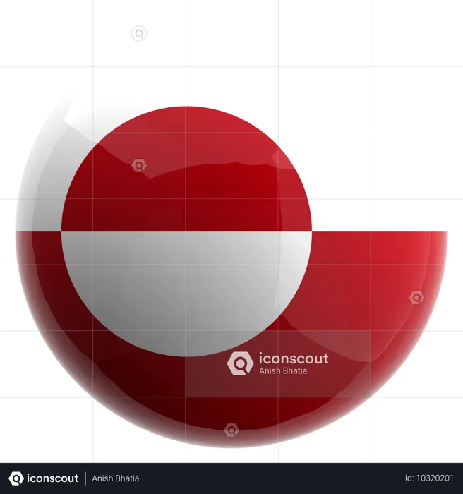 Groenlandia Flag 3D Icon