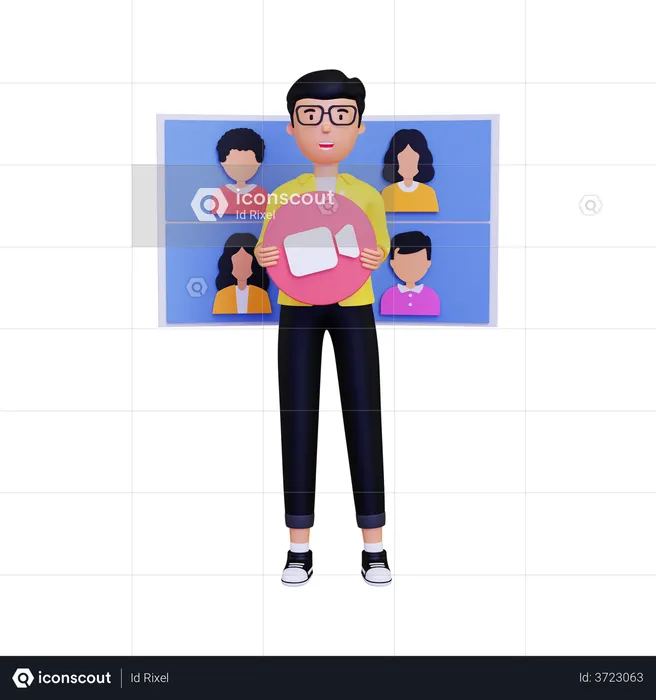 Group Of People Doing Video Conference  3D Illustration