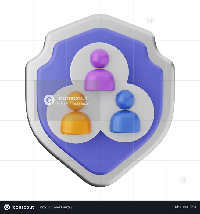 Protection de groupe par bouclier  3D Icon