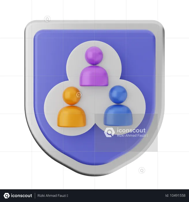 Protection de groupe par bouclier  3D Icon