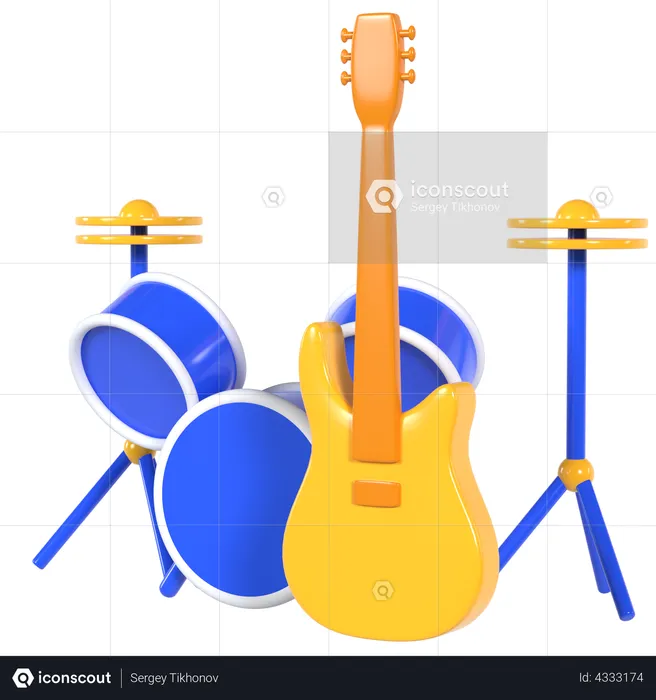 Groupe de musique  3D Illustration