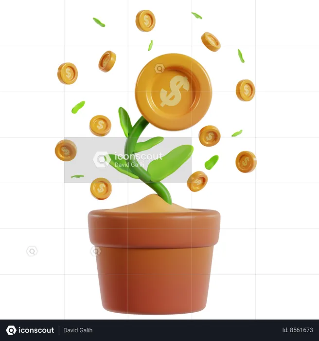 Growing Financial Investment Wealth  3D Icon
