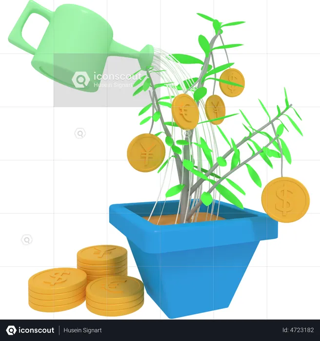 Growing Investment Plant  3D Icon