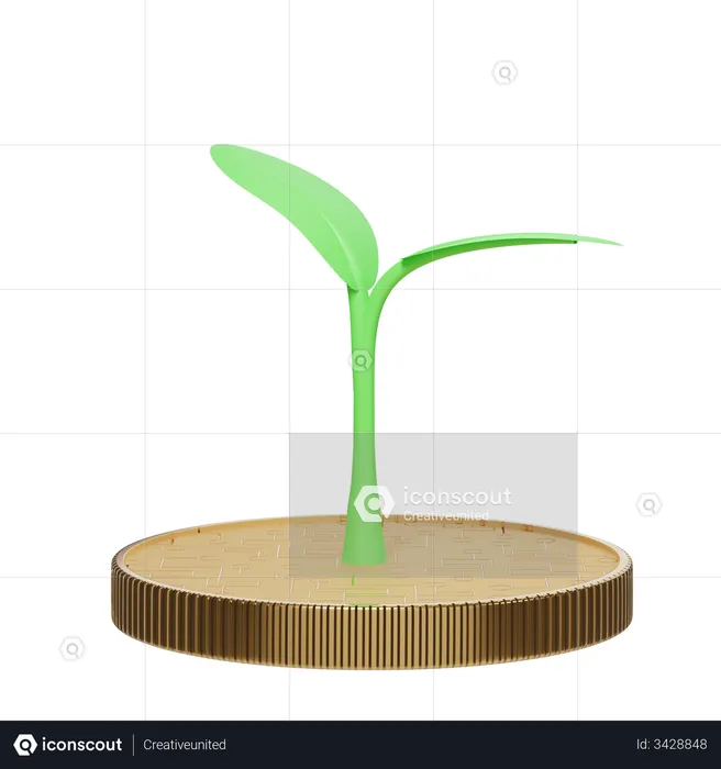 Growing Money  3D Illustration