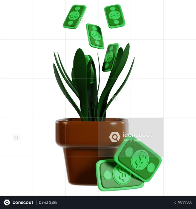 Growing Wealth Through Interest  3D Icon