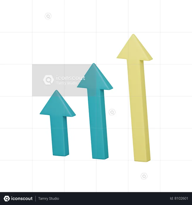 Growth Arrow  3D Icon