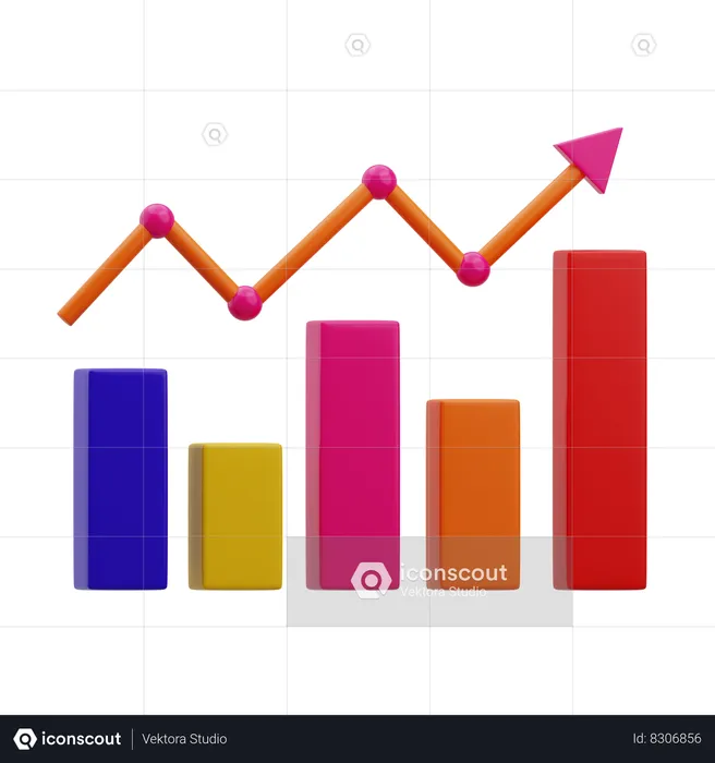 Growth Bar Chart  3D Icon