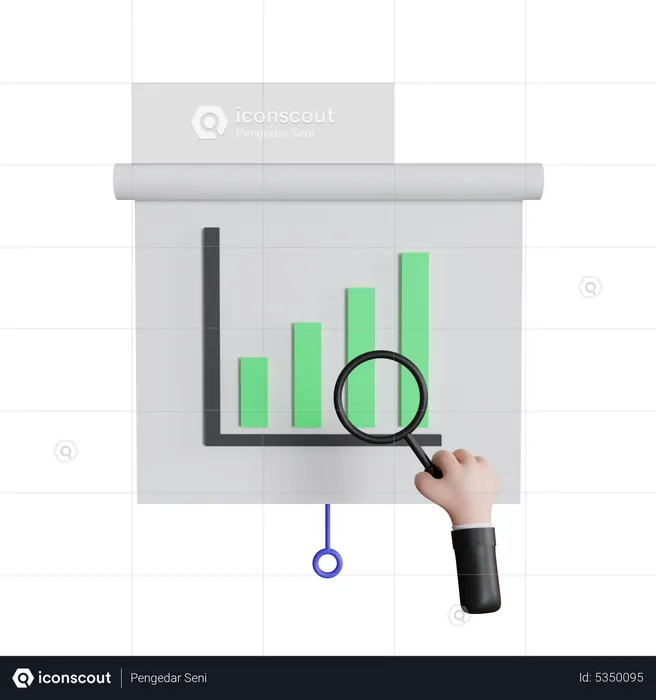 Growth Chart Analysis  3D Icon
