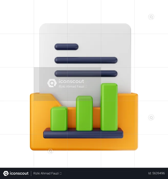 Growth Chart Folder  3D Icon