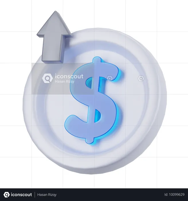 Growth Coin  3D Icon