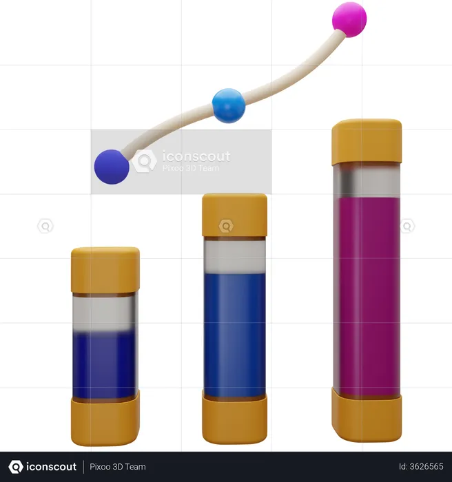 Growth Graph  3D Illustration