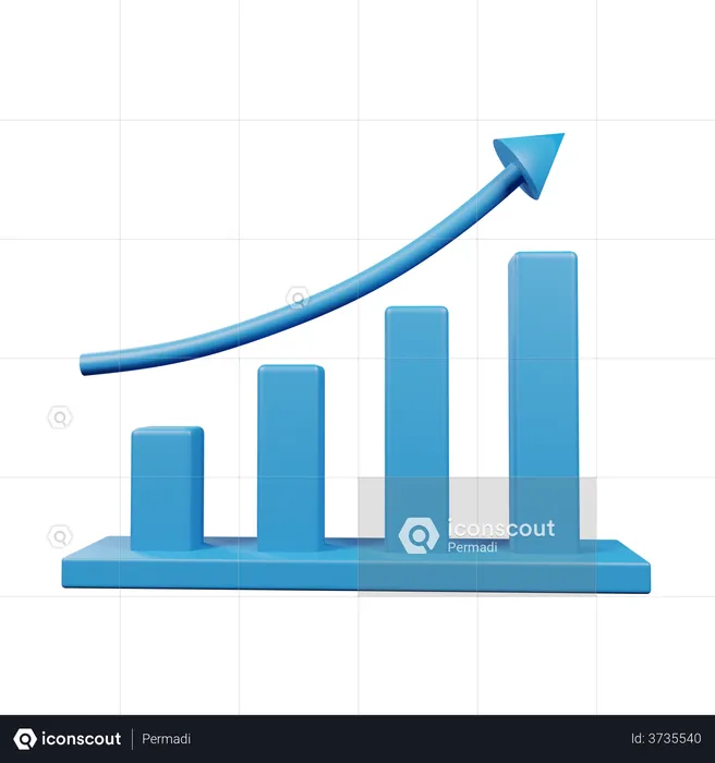 Growth Graph  3D Illustration