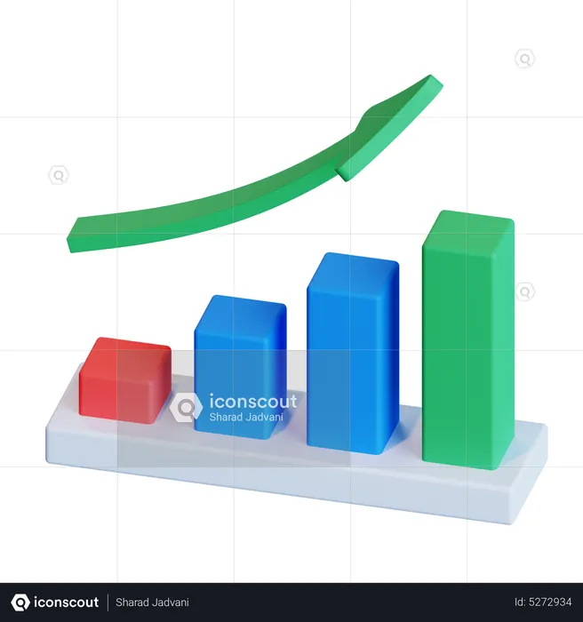Growth Graph Up Arrow  3D Icon
