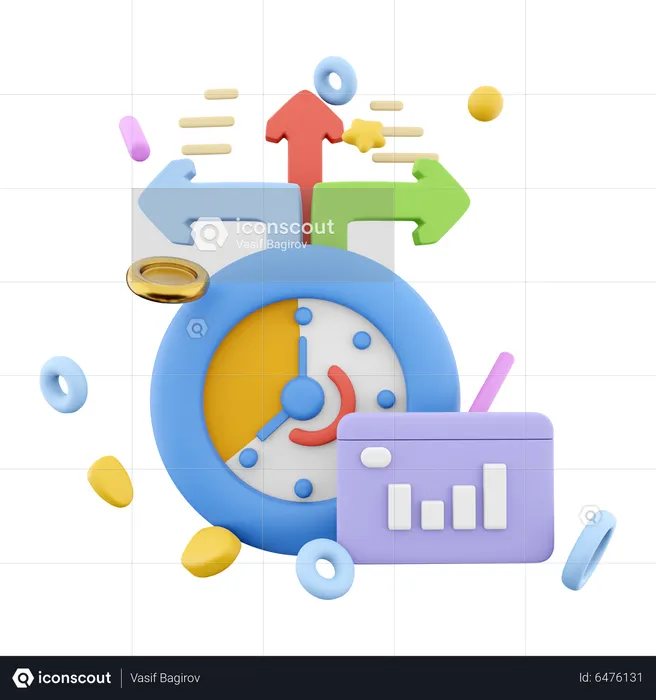 Growth Histogram  3D Icon