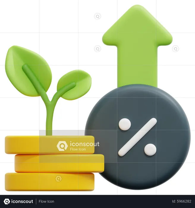 Growth Interest  3D Icon
