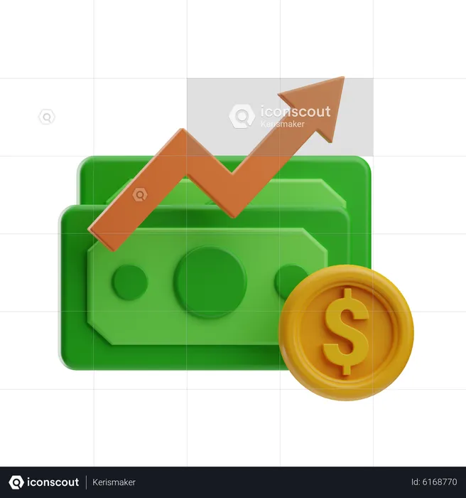 Growth investment  3D Icon