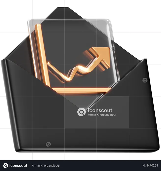 Growth Mail  3D Icon