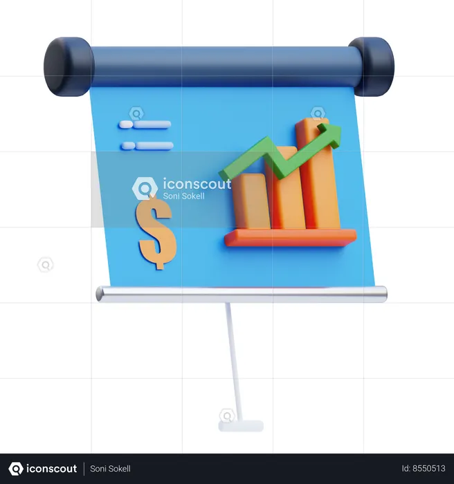 Growth Presentation  3D Icon