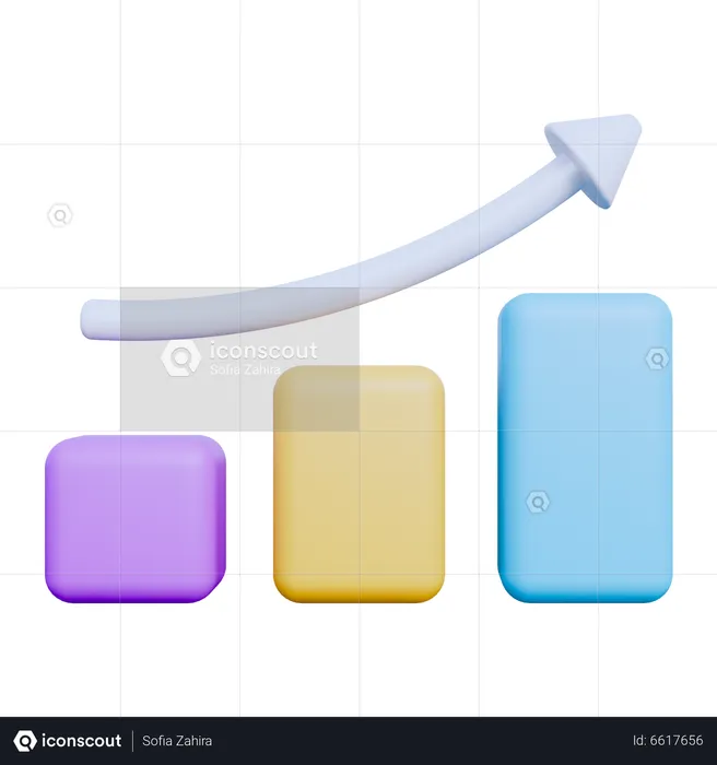Growth Up Chart  3D Icon