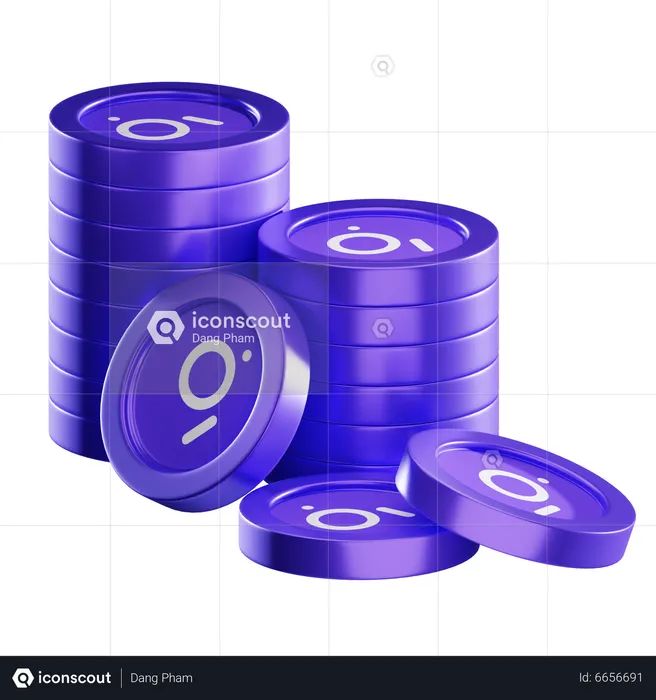 Grt Coin Stacks  3D Icon