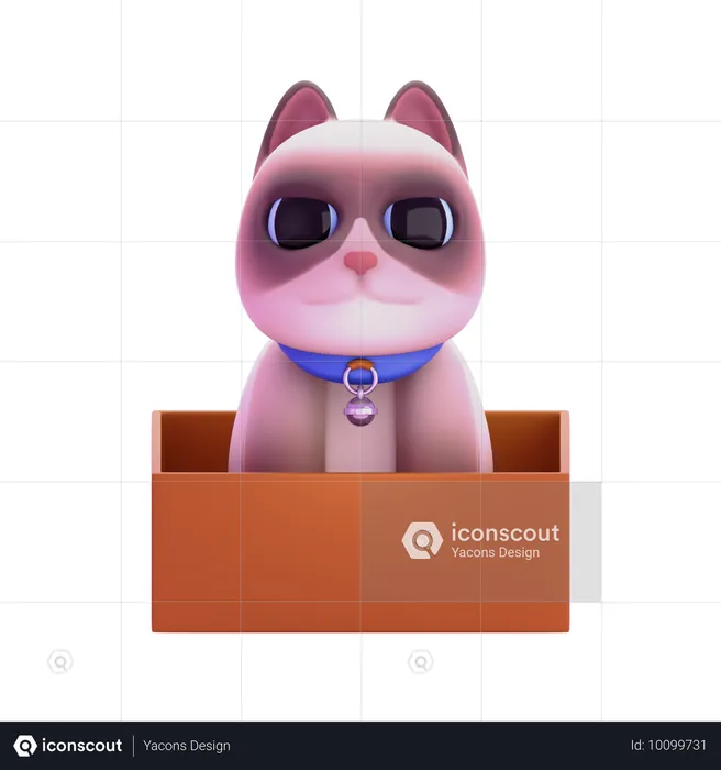 気難しい猫  3D Icon