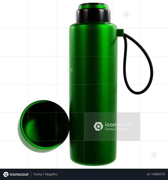 Grüne Camping-Thermosflasche  3D Icon