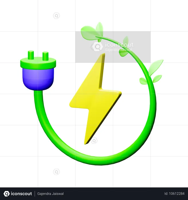 Grüne Energie  3D Icon