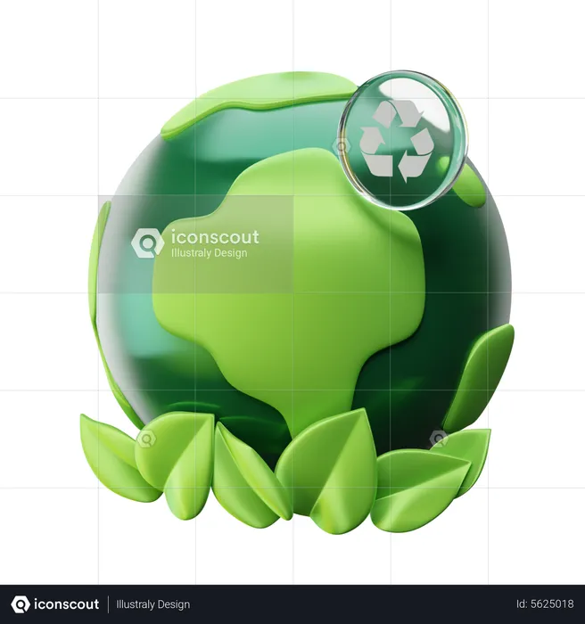 Grüne Erde  3D Icon