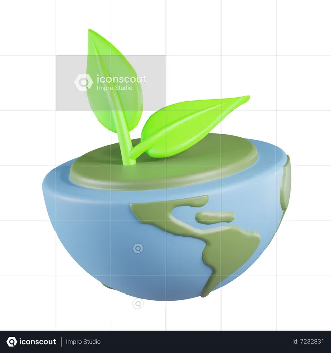 Grüne Erde  3D Icon