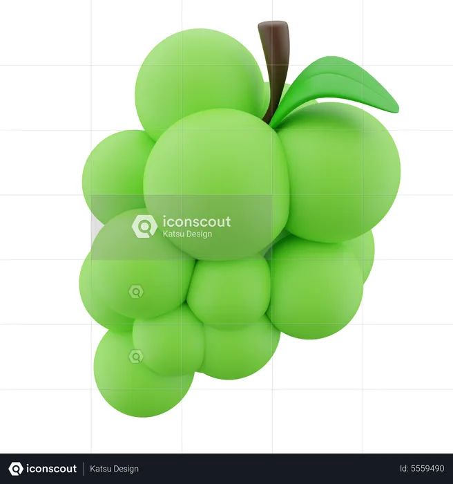 Grüne Traube  3D Icon