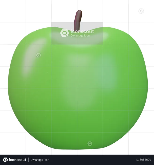 Grüner Apfel  3D Icon