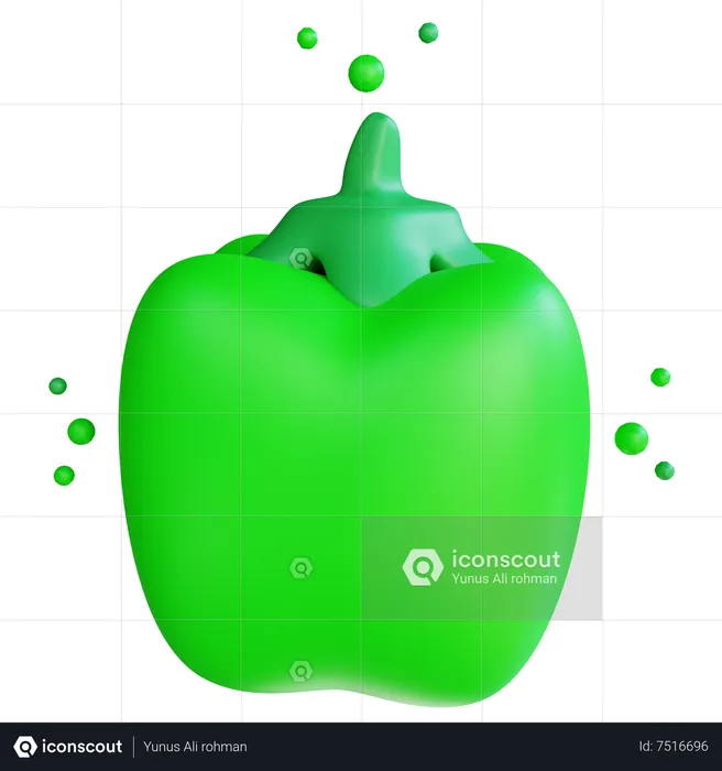 Grüner Pfeffer  3D Icon