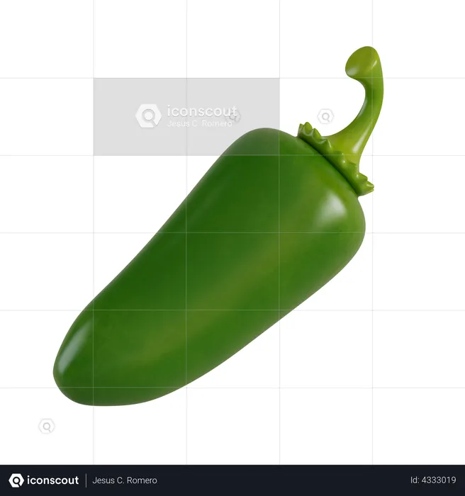 Grüne Chilli  3D Illustration